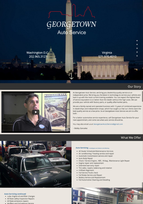 Georgetown Auto Services website screenshot